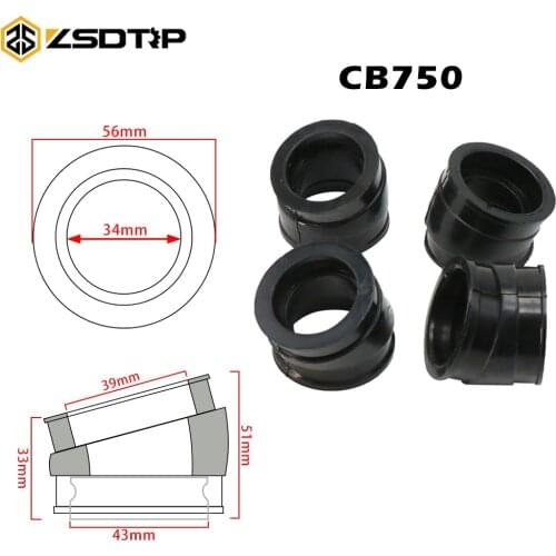 ZSDTRP Motorcycle Carburetor Manifold Boot Adapter For HONDA CB750C CB750F CB750K CB750L CB750SC Intake Manifold Joint Boot 4PCS