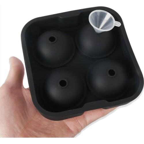 1PC Large Size 4 Cell Ice Ball Mold Silicone Ice Cube Ball Tray Whiskey Ice Ball Maker 10347450
