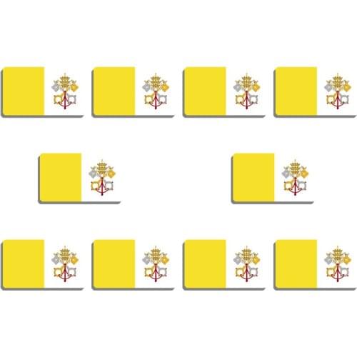 10Pcs Vatican Flag Brooch For Women And Men National Flag Lapel Pin Shirt Bag Accessory Resin Badge Patriotic Trinkets