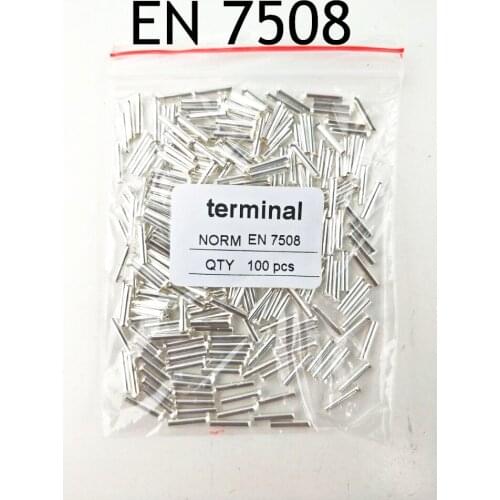 100PCS lot EN7508 Bootlace cooper Ferrules kit set Wire Copper Crimp Connector Insulated Cord Pin End Terminal