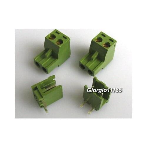 100x Block Terminal Connectors 2EDG 5.08-2P 90 Degree