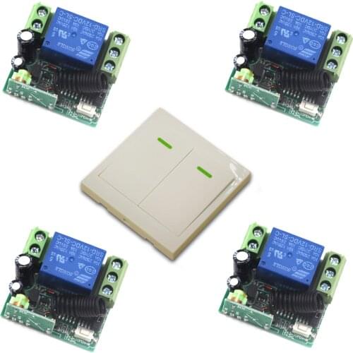 DC 12V 1CH 1 CH 10A Wireless Remote Control Light Switch System 1channel Relay Receiver Wall Transmitter 315/433Mhz