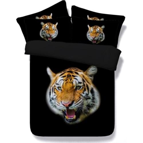 Tiger head print Bedding sets 3D bed cover bed in a bag sheet duvet cover linen California King Queen size double full twin 4PCS