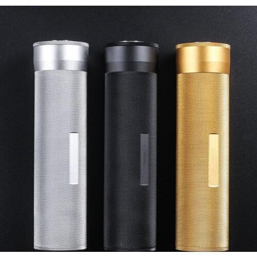 Cigar Case Humidor Portable Aluminum single black metal cigar tube With Cigar Humidifier Moisturizing tablets Travel Accessories