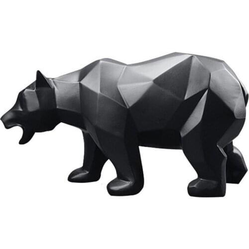 BLACK BEAR RESIN SCULPTURE STATUE ANIMAL FURNISHINGS HOME DECORATION ACCESSORIES TV CABINET DISPLAY ORNAMENTS STUDY ROOM DECORS