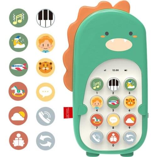 Childrens Mobile Phone Toy Bilingual Educational Machine Cell Phone Games Montessori Children Early Educational Baby Toys