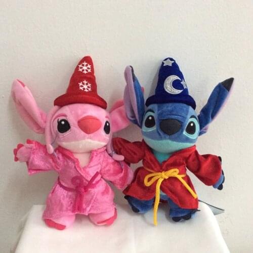 Disney 25cm Lilo And Stitch Plush Toys Magician Stitch and Angel Baby Comfort Soft Doll For Kids gift