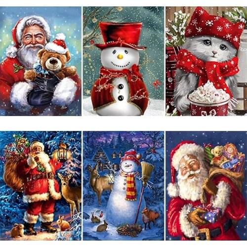 DIY 5D Diamond Painting Santa Claus Diamond Embroidery Cartoons Cross Stitch Full Round/Square Drill Home Decor Christmas Gift