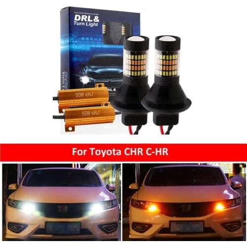DRL Car LED Canbus DRL Running lights&Turn Signal Light Dual Mode External Light 1156 BAU15S PY21W For Toyota CHR C-HR 2017 2018