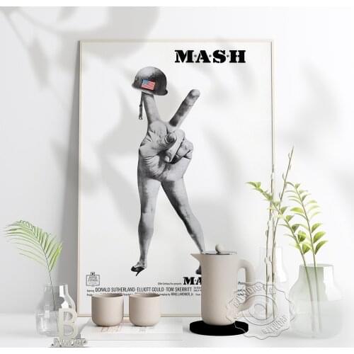 French Theatrical Movie Korean War Comedy Poster, Robert Altman 1970 Movie Mash Art Prints, Altman Fans Collection Wall Decor