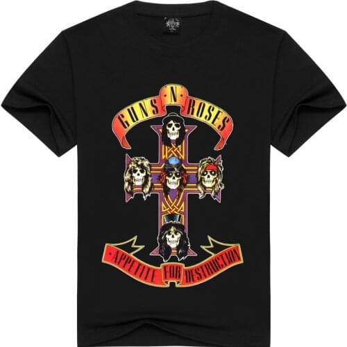 Men/Women t shirt Fashion guns n roses Tshirts Summer Tops Tees GnR Rock T-shirt Men loose t-shirts Plus Size