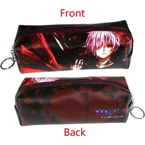 Anime Tokyo Ghoul PU Leather Cosmetic Bag Kaneki Ken Stationery Pencil Bag for School Supplies