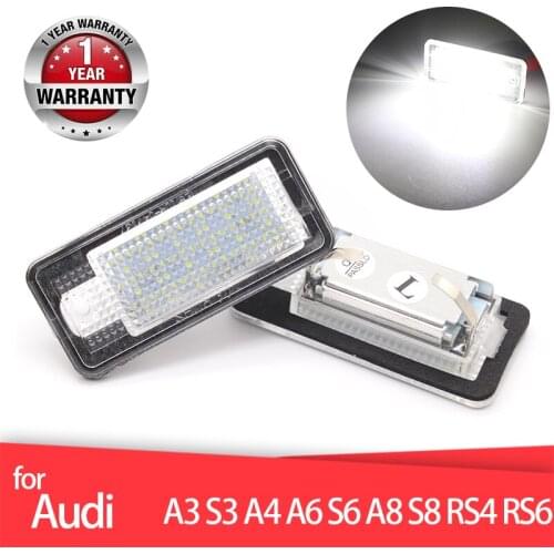 12V 3.5W 18LED License Number Plate Light Error Free For Audi A3 S3 A4 A6 S6 A5 RS4 Car License Plate Lights 8E0807430A