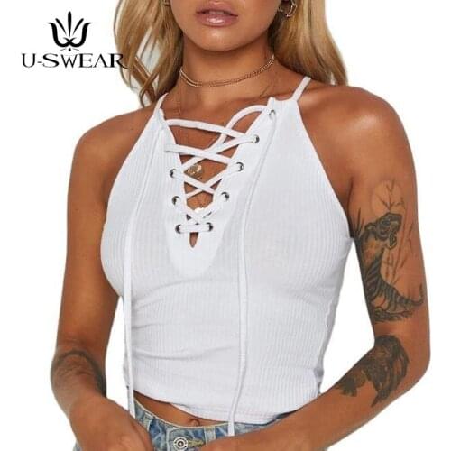 Summer Sexy Crop Top Women Ribbons Vest Top Camisoles Spaghetti Strap Top Fashion Streetwear Halter Top Black Crop Top White Top