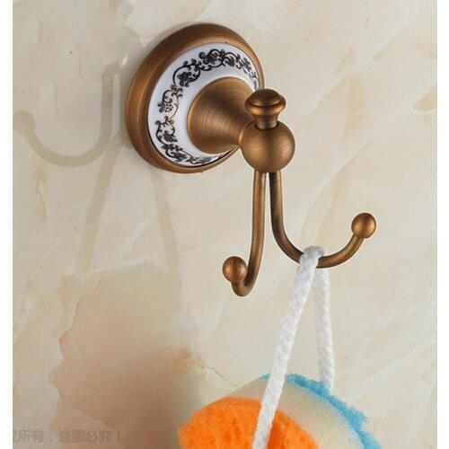Hot selling-Bathroom Accessories European Antique Bronze ceramic Robe Hook ,Clothes Hook,Coat Hook,Bathroom Products