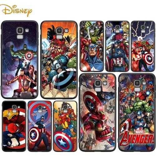Marvel Avengers for Samsung Galaxy J2 J3 J4 Core J5 J6 J7 J8 Prime duo Plus 2018 2017 2016 Soft Black Phone Cover