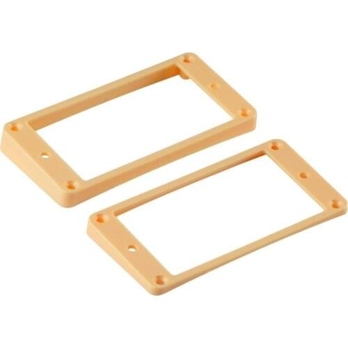 FLEOR 10 Set of Plastic Curved Guitar Humbucker Pickup Frames Neck & Bridge Mounting Rings for LP Style Guitar,Black/Cream
