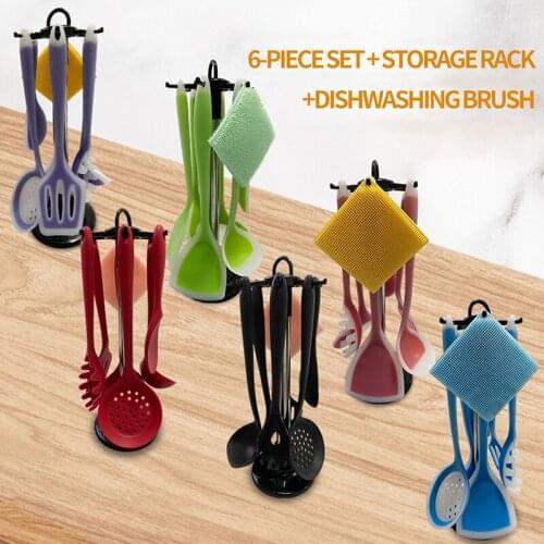 All-inclusive Silicone Kitchenware Set Non-Stick Cookware Kitchen Cooking Utensils Shovel Spoon 6 Piece Set Of Baking Utensils