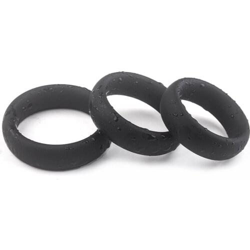 Wholesale 3 Sizes Silicone Cock Ring Penis Enhance Erection Ejaculation Delay Sex Toys For Men Cockring Ball Lock Scrotum Rings