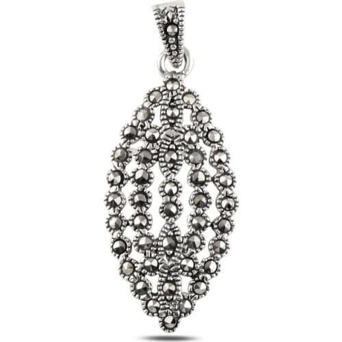 Silver 925 Sterling Marcasite Pendant