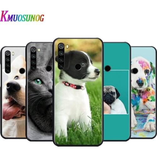 Cute Pet Cats And Dog For Xiaomi Redmi Note 4 4X 5 5A 6 7 8 8T 9S/T 10 10S 5G Global version Por Max Black Soft Phone Case