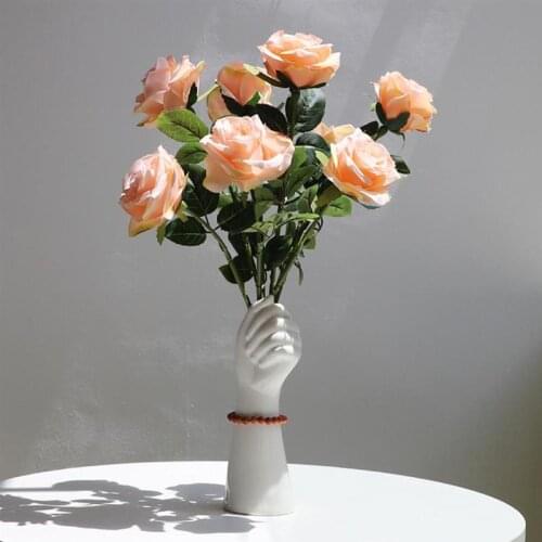 Nordic Minimalist Ceramic Vase Ornaments Fabulous Simulation Hand Decoration For Living Room TV Cabinet Creative Display Desktop