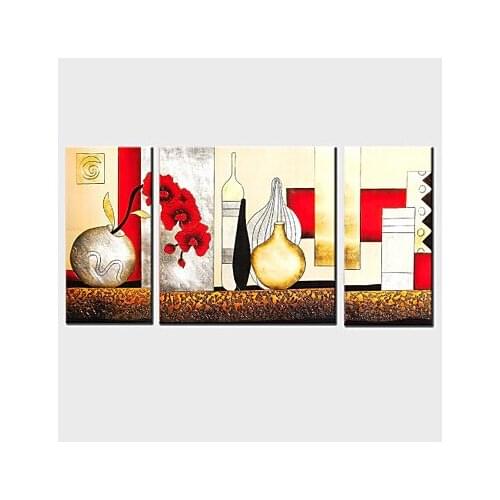 3 piece Hand Painted Modern Canvas Wall Painting Flower Wall Decor Oil Painting Floral canvas art wall pictures for Living room