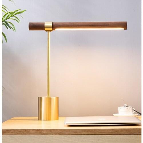 Led Table Lamp Modern Concise Wood Grain Desk Lamps For Bedroom Night Stand Lamp Living Room Study Desk Home Decor Night Lights