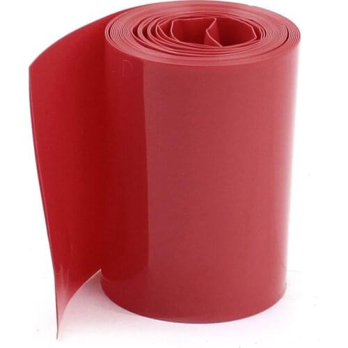 CNIM Hot 2M 50mm Width PVC Heat Shrink Wrap Tube Red for 2 x 18650 Battery