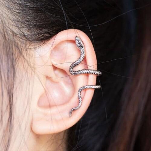 Snake Ear Clip Vintage Punk Jewelry Accessories Earrings Women And Men Clip On Earrings Female 2021 Party Fake Piercing Jewelry