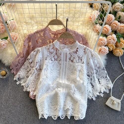 YGhan Openwork Blouses