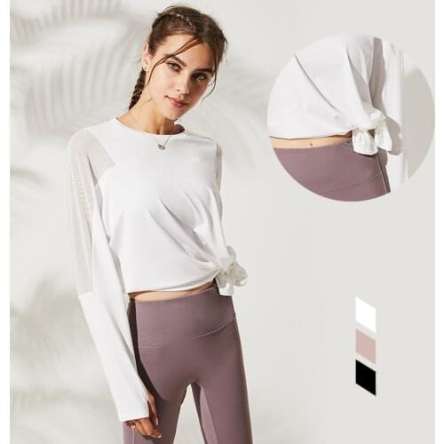 Women Long Sleeve Sports Tops Outdoor Leisure Running Loose Yoga Clothes Round Neck Design Perfect Shaping Gym Fitness Clothes