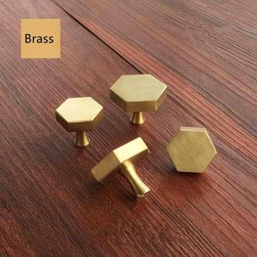 Gold Antique Brass Hexagon Knobs Cabinet Knob Handle Dresser Knobs Drawer Pulls Kitchen Furniture Hardware