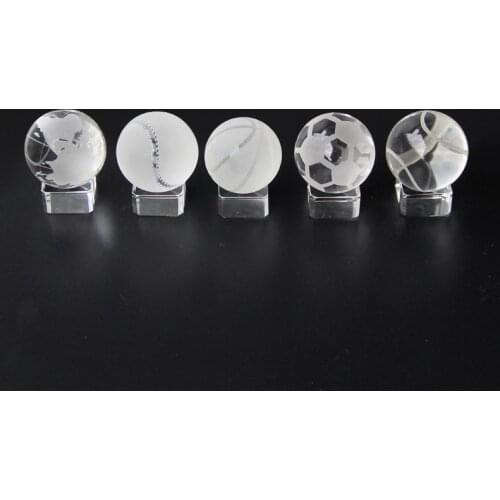 1 Piece 40mm Crystal Decorative Ball Glass Footbal Basketball Earth Miniatures Feng Shui Crafts For Gifts Home Decor