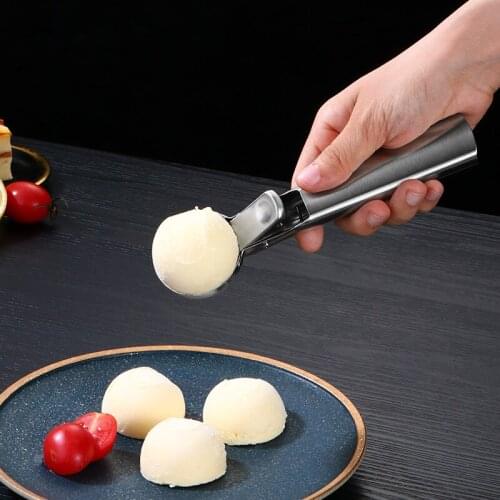 304 Stainless Steel Spoon Creative Ice Cream Spoon Fruit Scooper Pulp Spoon Can Bounce Ice Cream Ice Cream Spoon Tableware