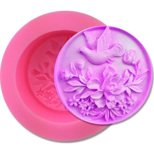 Animal Bird Flower Rose 3D chocolate soap Moulds DIY fondant cake decorating tools silicone mold kitchen baking utensils