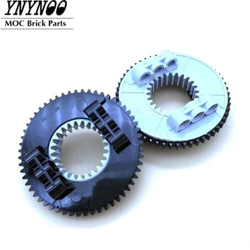 4Sets/Lot High-Tech Turntable Large Type 2 Complete Assembly with Black Outside Gear Section (26/56 Teeth) MOC Block Brick Parts