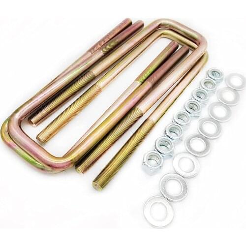 4 Pcs 9/16" Square U Bolts For 2.5" Width Leaf Spring Or Blocks with 8.5" Length