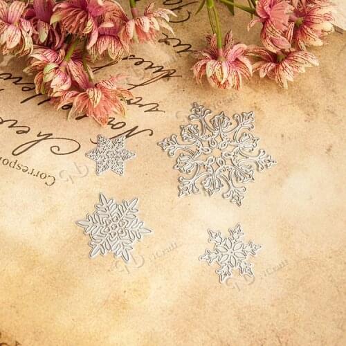 4pcs Christmas snowflake Metal Cutting Dies Stencils for DIY Scrapbooking photo album Decorative Embossing DIY Paper Cards