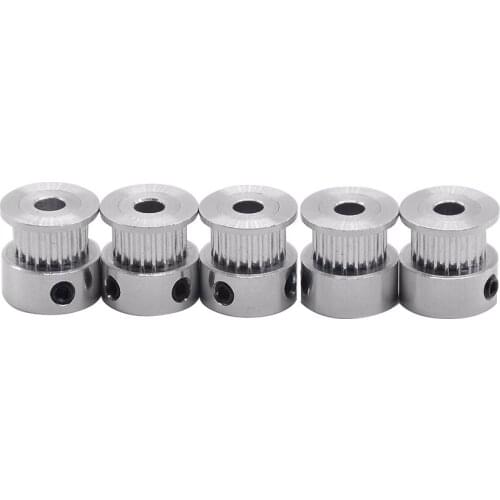 5pcs Free shipping GT2 aluminum timing pulley 36teeth aluminum bore 8mm fit for GT2 belt width 6mm for CNC 3D printer