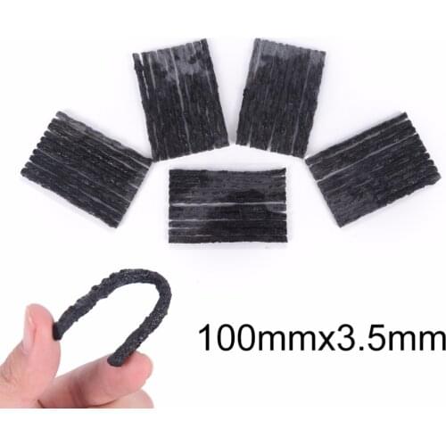 50Pcs Tyre Tire Puncture Quick Repair Tubeless Seal Kit Strips Bike Car Truck Black color 100mm x 3.5mm
