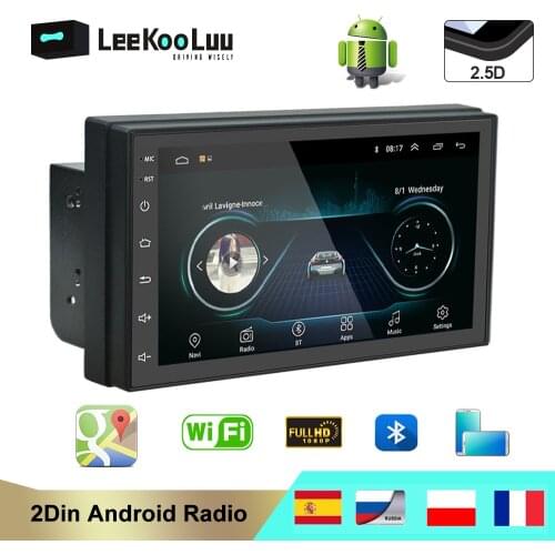 LeeKooLuu Car Radio 2 Din Android GPS Navigation Autoradio Audio Video Multimedia Player for VW Nissan Toyota Ford Car Stereo