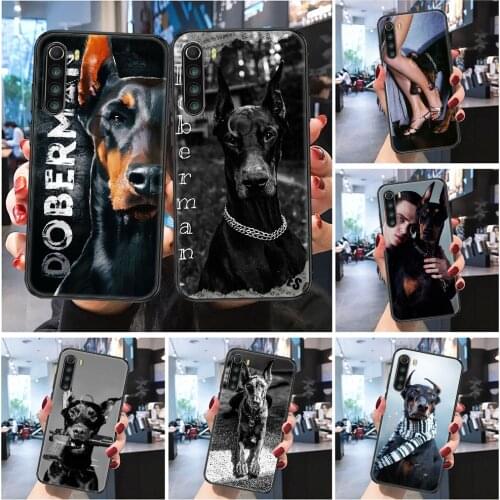 Doberman Dog Dachshund Cool Phone case For Xiaomi Redmi Note 7 7A 8 8T 9 9A 9S 10 K30 Pro Ultra Frosted black painting shell art