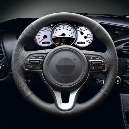 Black Artificial Leather Car Steering Wheel Cover for Kia K5 2016 Sportage 4 KX5 2016
