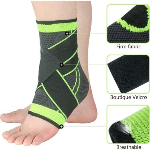 Sports ankle 1PC Pressurized Support Basketball Volleyball Sports Gym Badminton Ankle Brace Protector with Strap Belt Elastic