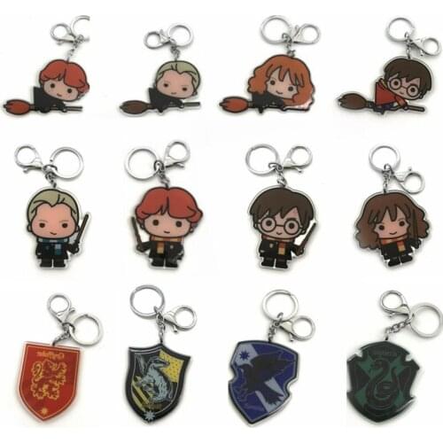 Harries Character Hermione Malfoy RON Broom Potter Acrylic Key Chain Car Bag Pendant Accessory Toys for Children & Adult