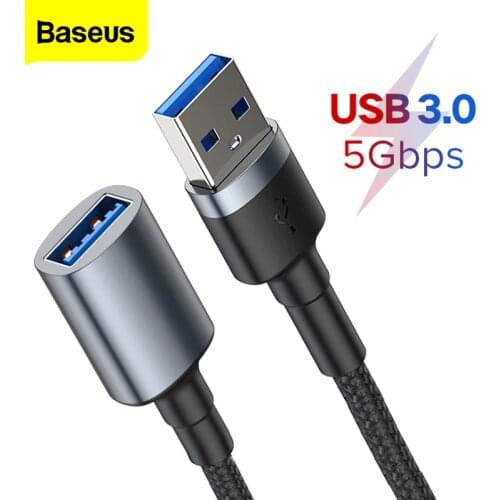 Baseus USB Extension Cable Type A Male to Female Extender USB 3.0 Cable For Smart TV PS4 Xbox SSD 5GB US3.0 Data Sync Wire Cord