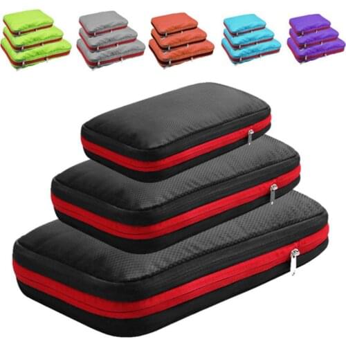 1/3Pcs Travel Compression Storage Bag Clothes Luggage Organizer Zipper Pouch Storage Bags