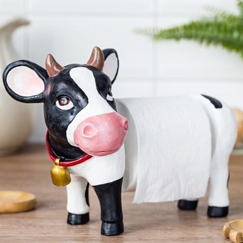 Roll paper box desktop paper towel rack cute kitchen cartoon creative bathroom animal cow dining table pumping paper tube