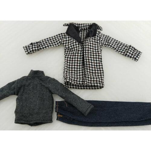 1/6th Soldier Clothes Suit Coat+jeans Model for 12" Action Figure Doll Toys